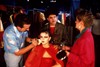 Director and Actresses during the shooting.